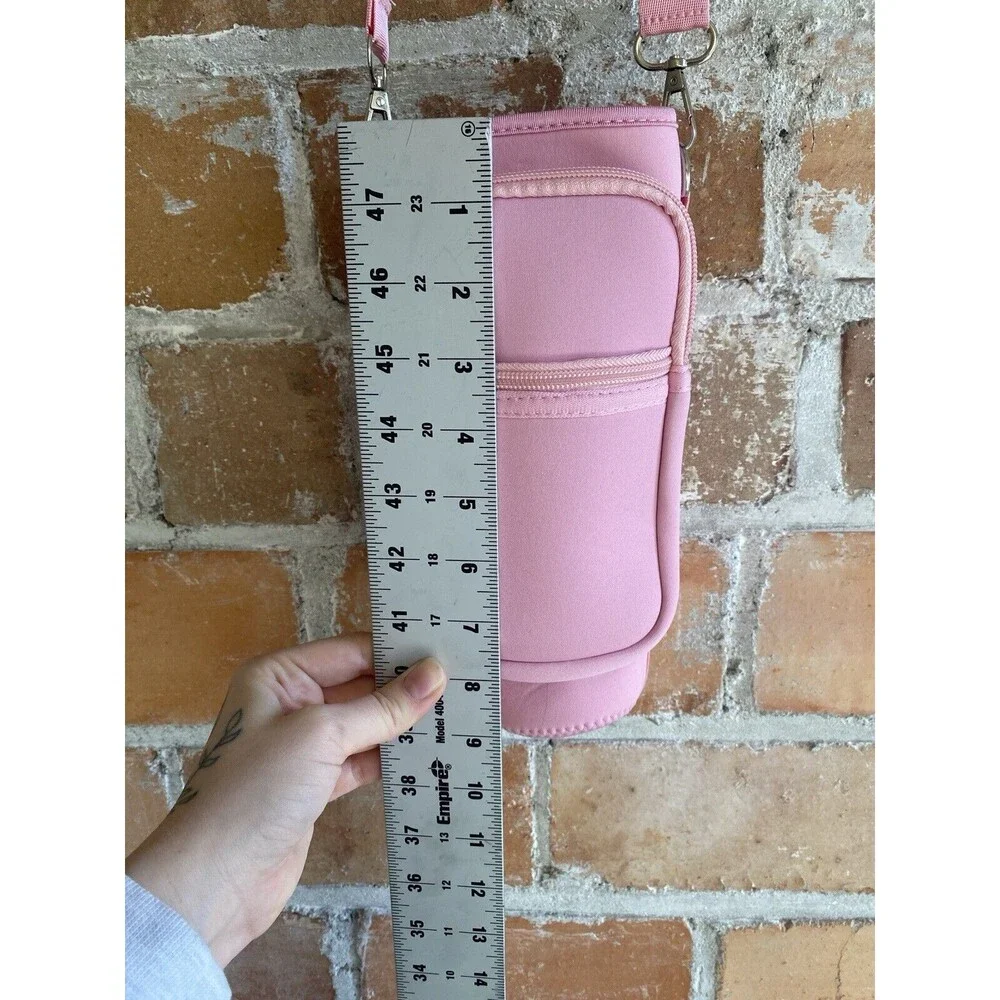 Pink Crossbody Stanley Cup Tumbler Water Bottle Travel Carrier Holder - Picture 8 of 9